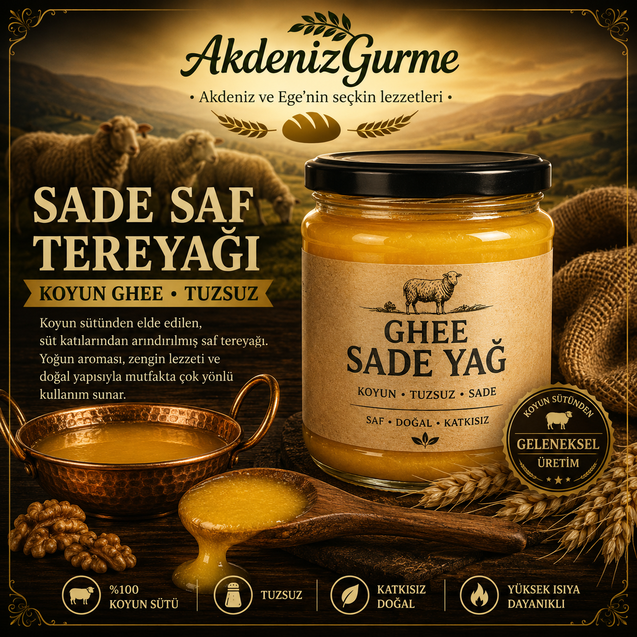 Sade Saf Tereyağ Koyun 250 g e