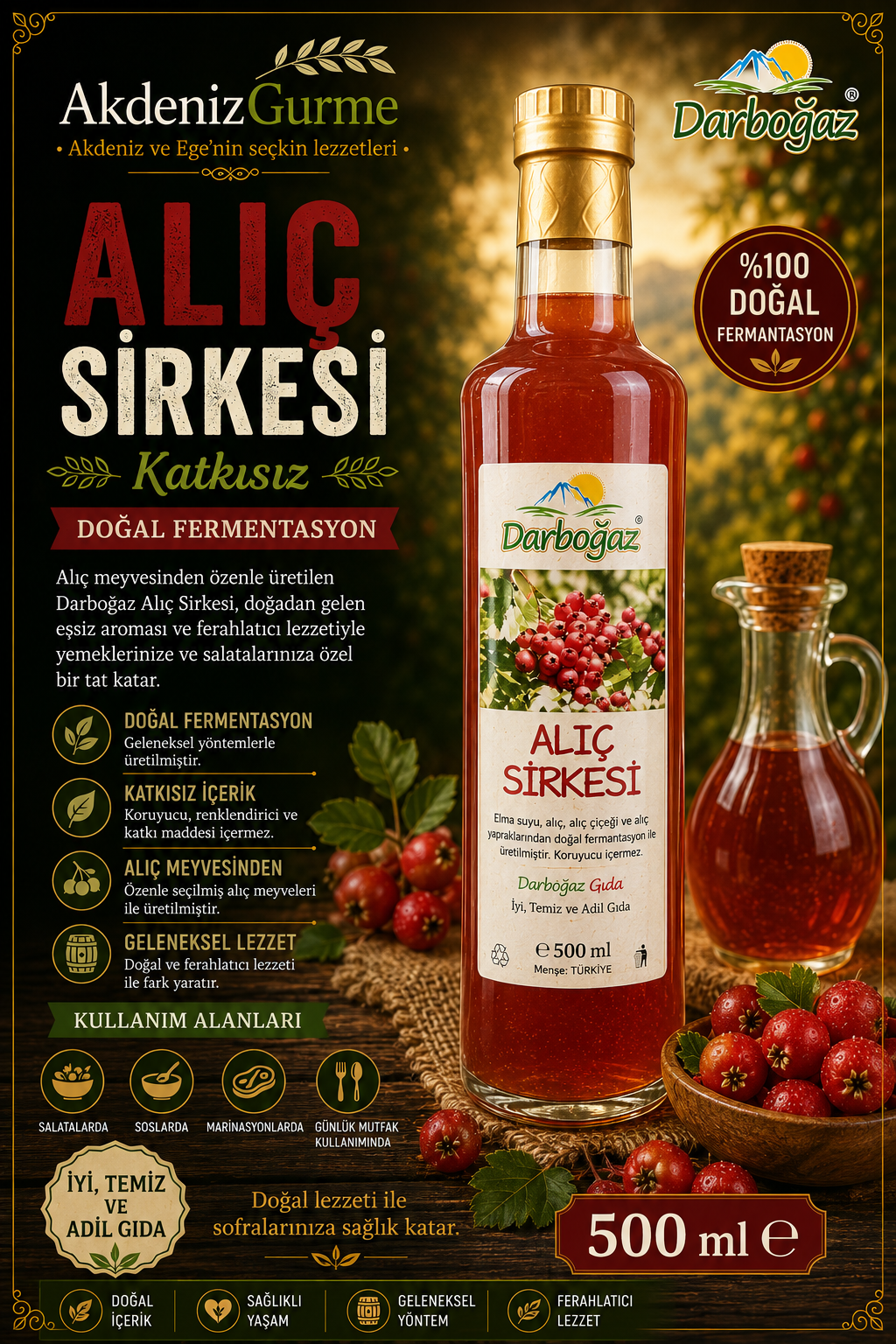 Darboğaz Alıç Sirkesi 500 ml e