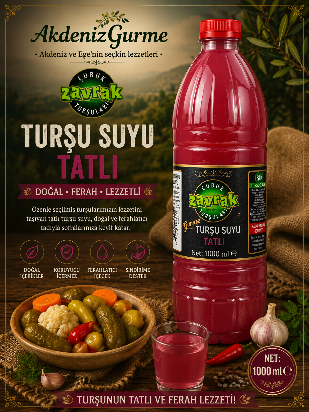 Zavrak Turşu Suyu Tatlı 1000 ml e