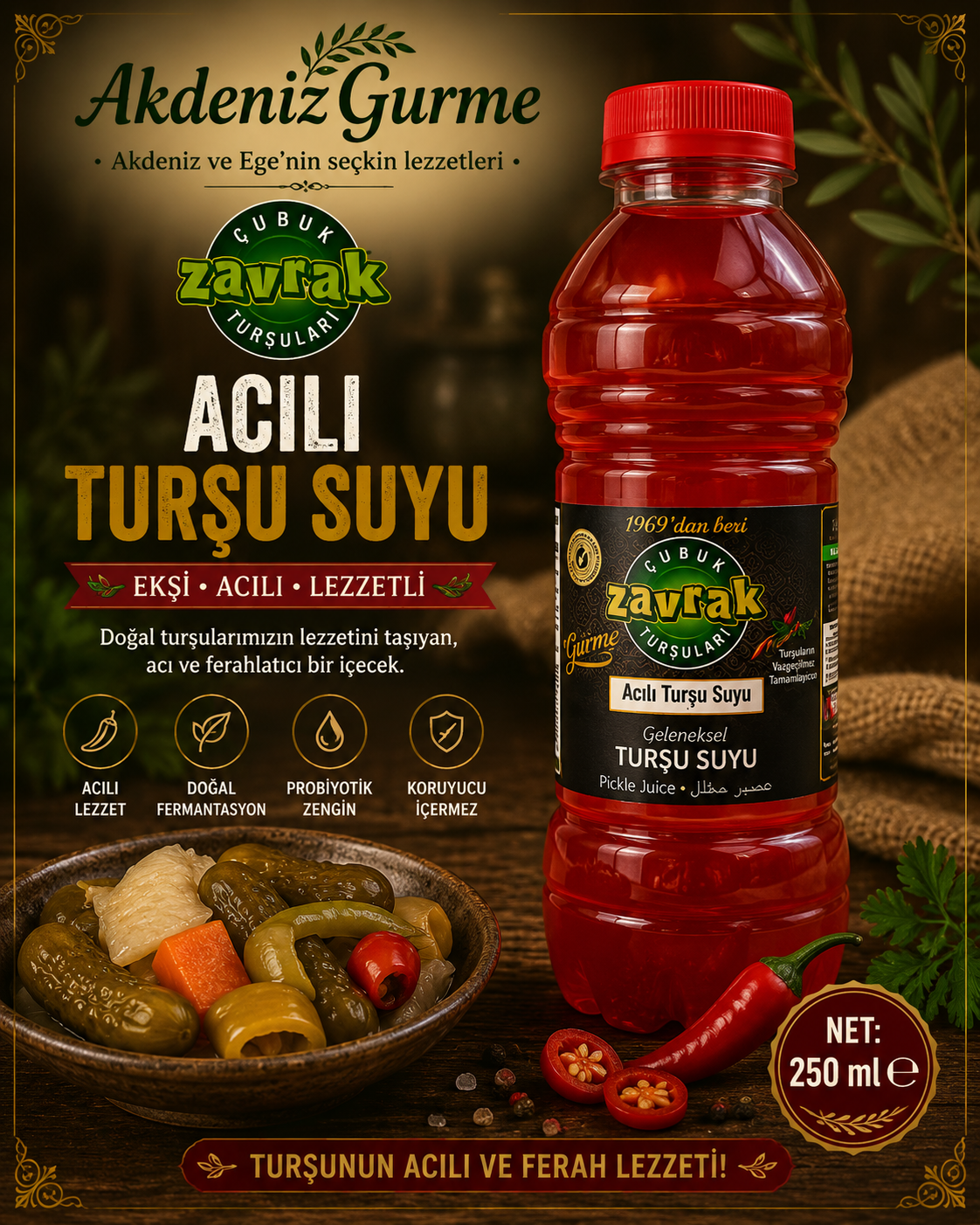 Zavrak Acılı Turşu Suyu 250 ml e