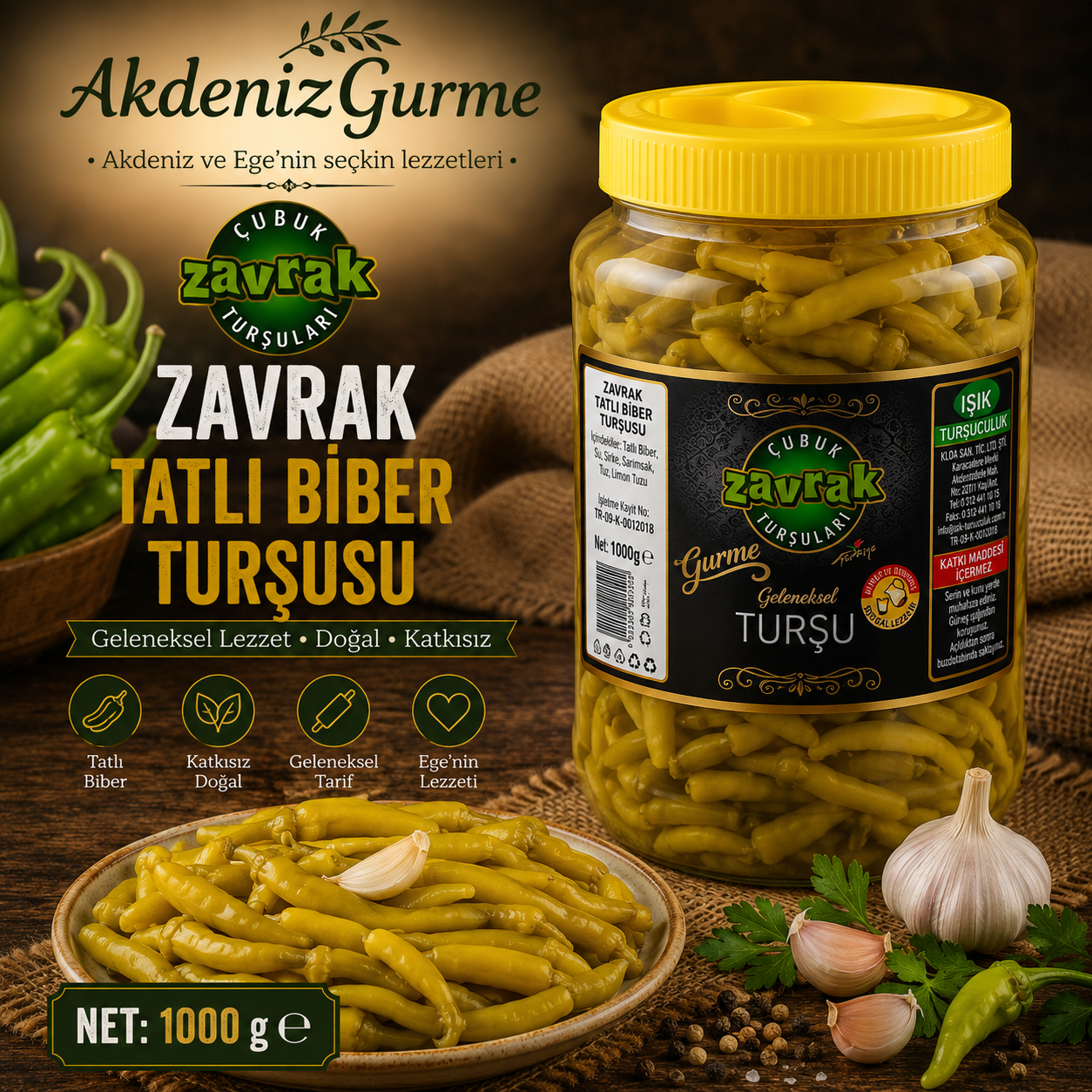 Zavrak Tatlı Biber Turşusu 1000 g e
