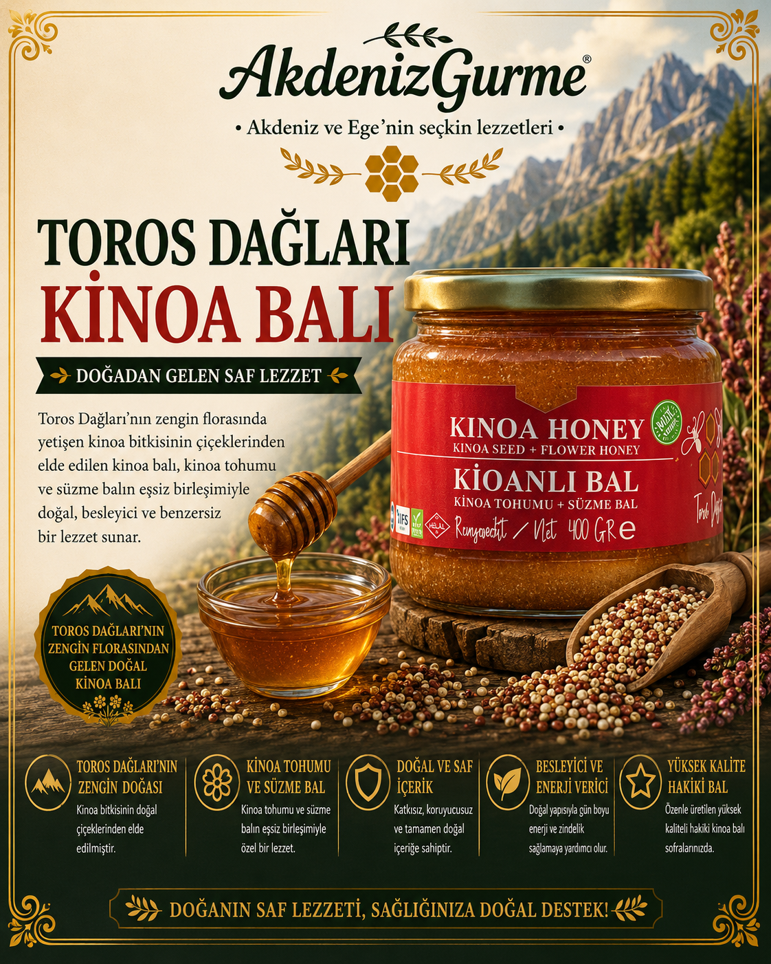 Toros Dağı Kinoa Balı 400 g e