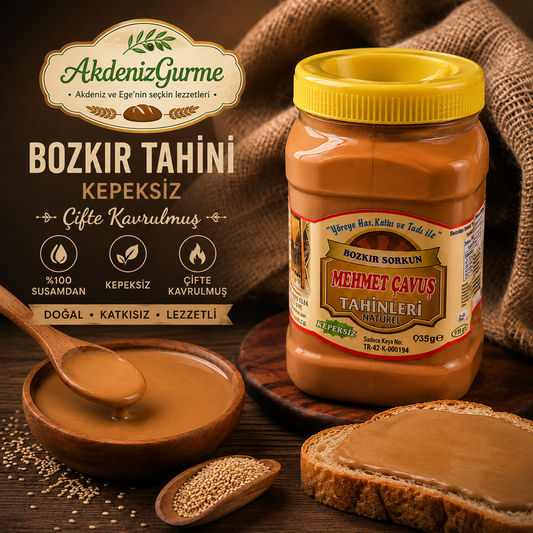 Mehmet Çavuş Bozkır Tahini Kepeksiz Çifte Kavrulmuş 935 g e