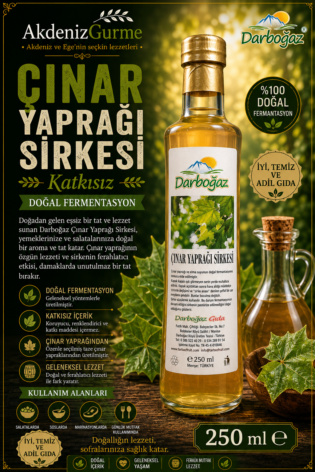 Darboğaz Çınar Yaprağı Sirkesi 250 ml e
