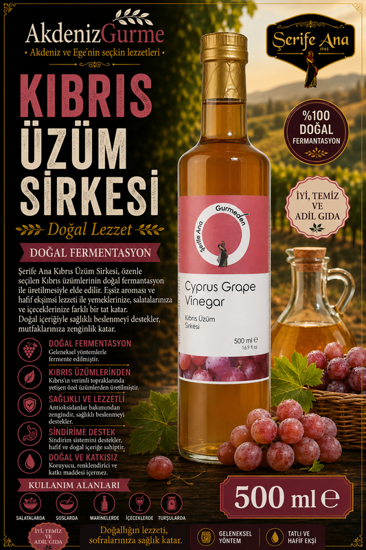Şerife Ana Kıbrıs Üzüm Sirkesi 500 ml e