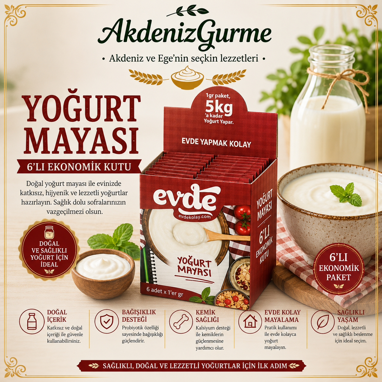 Evde Yoğurt Mayası 6'lı Kutu