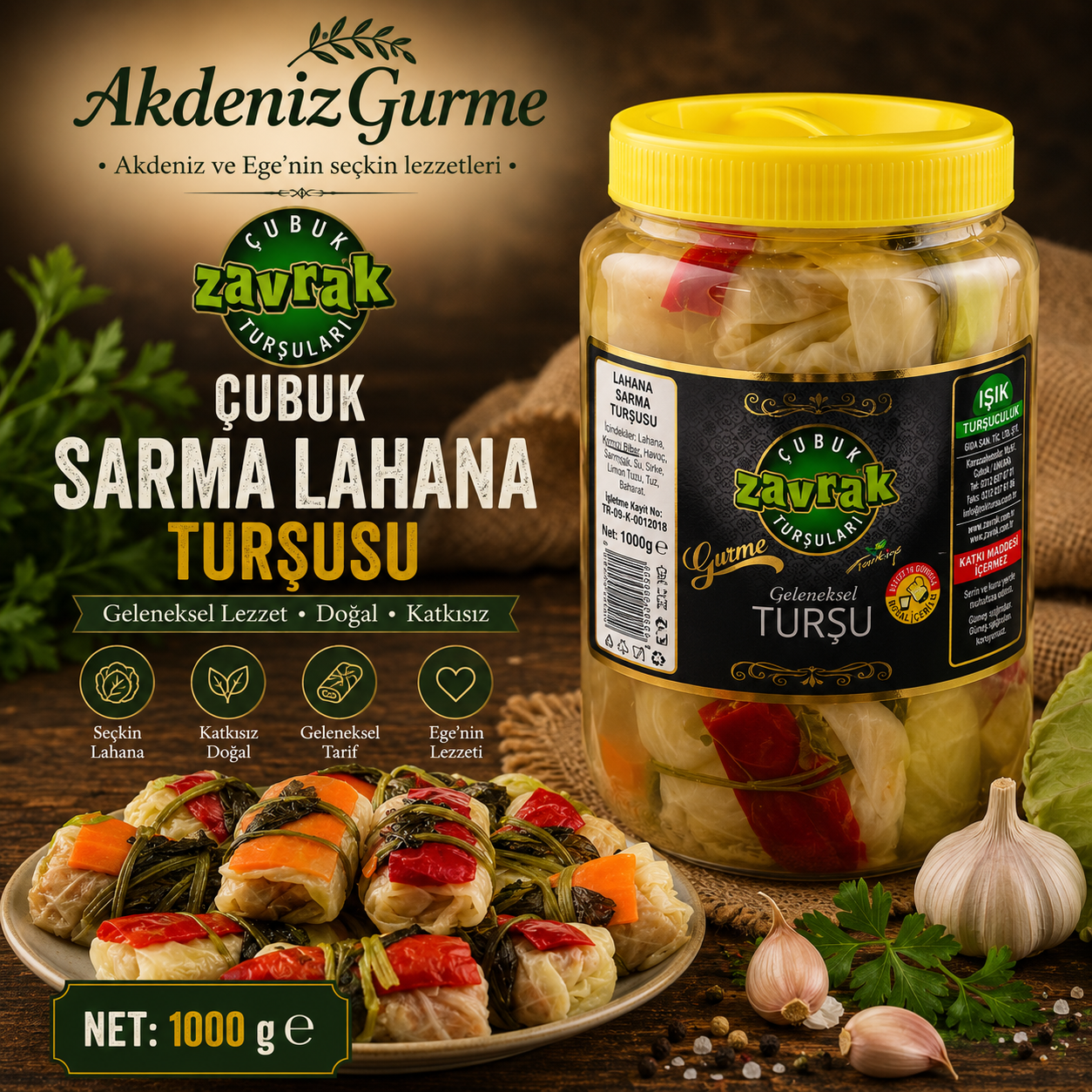 Zavrak Sarma Lahana Turşusu 1000 g e