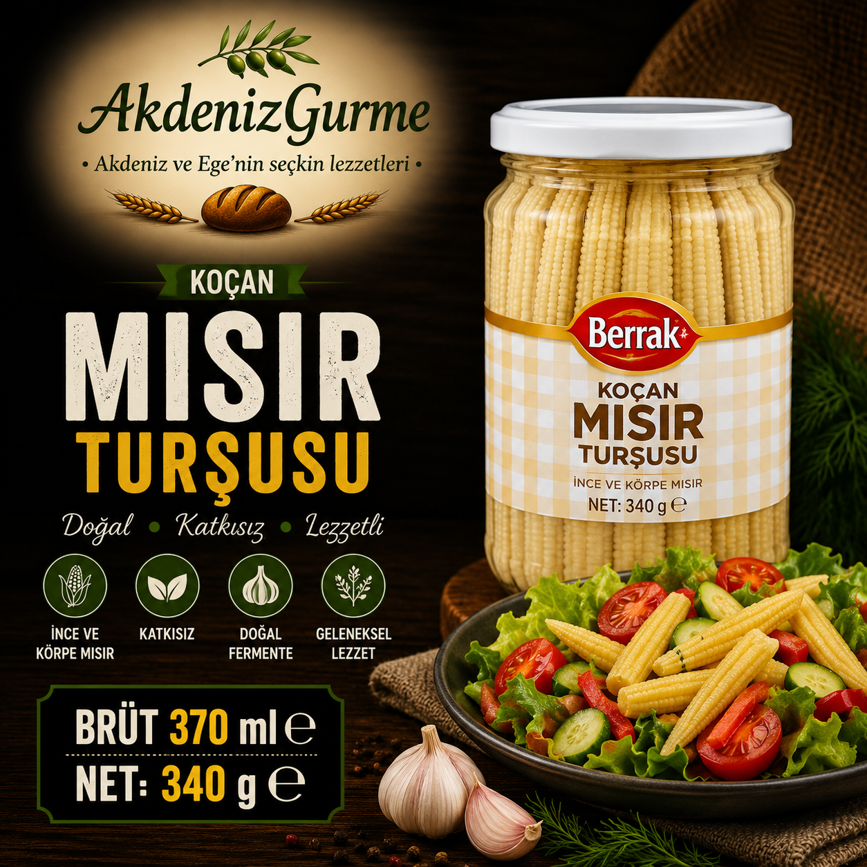 Berrak Koçan Mısır Turşusu 370 ml