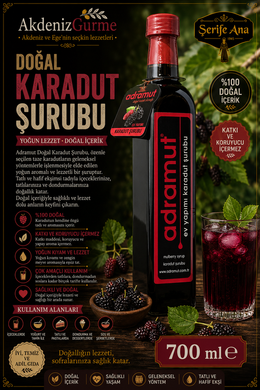 Adramut Doğal Karadut Şurubu 700 ml e