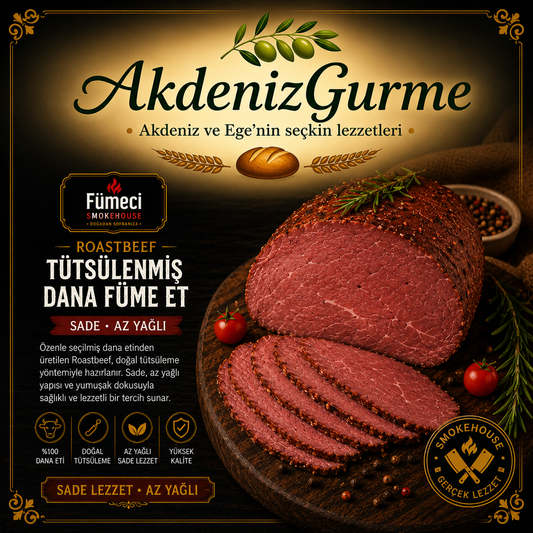 Roastbeef Tütsülenmiş Dana Füme Et Sade Az Yağlı 500 g e