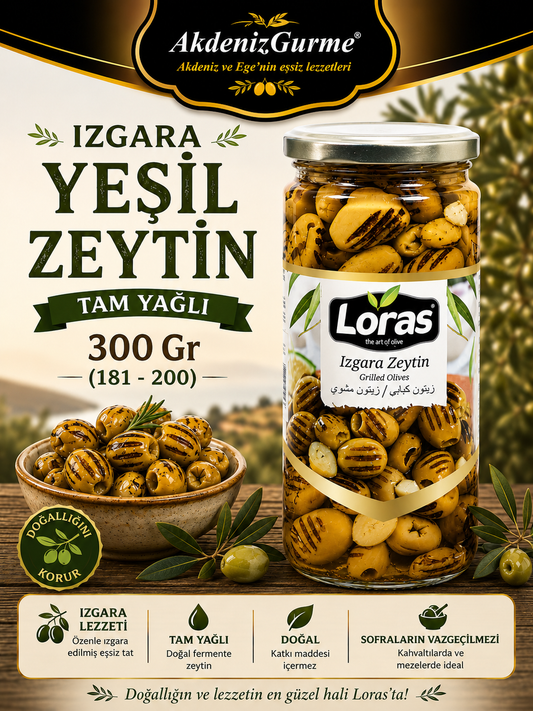 LORAS IZGARA YEŞİL ZEYTİN CAM 300 Gr (181 - 200)