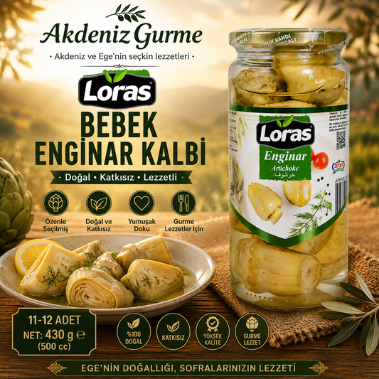 Loras İtalyan Tipi Bebek Enginar kalbi 11-12 Adet 430 gr (500 cc)