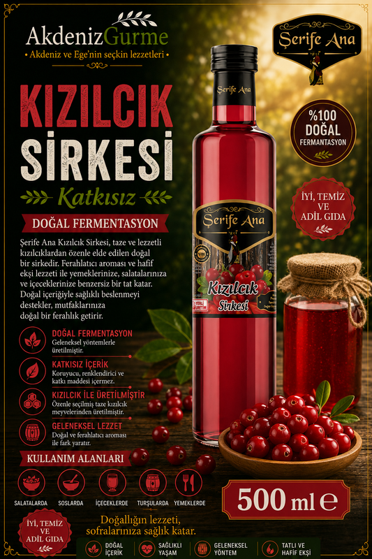 Şerife Ana Kızılcık Sirkesi 500 ml e