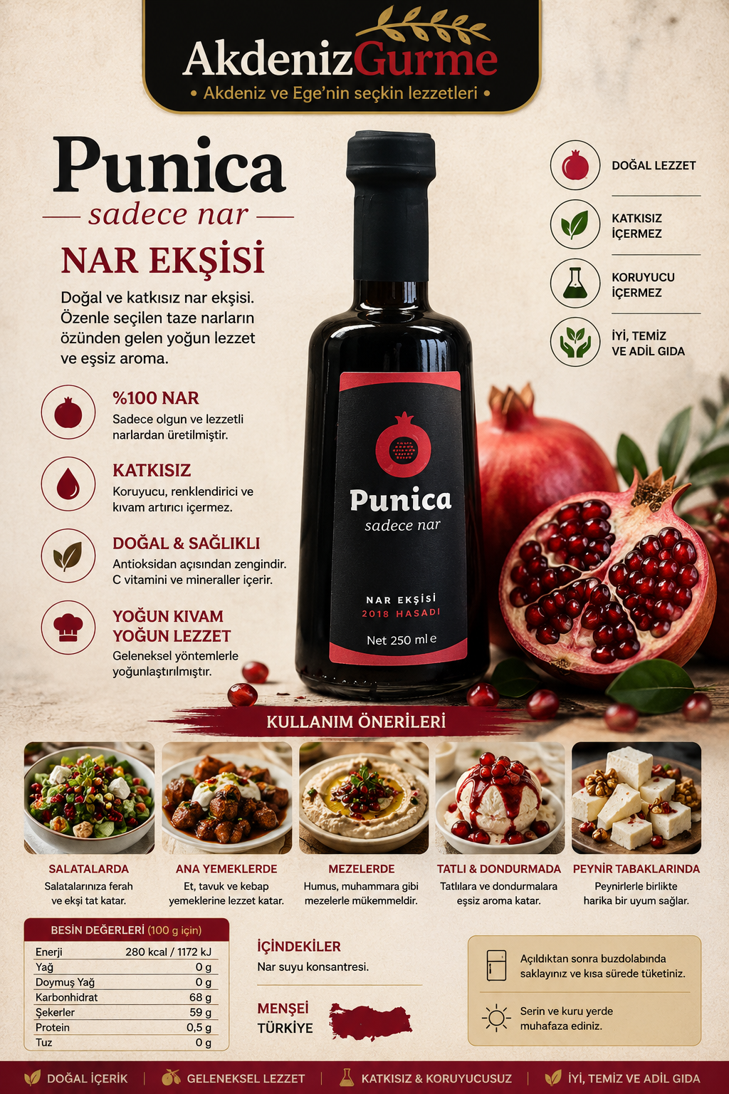 Punica Sadece Nar - Nar Ekşisi 250 ml e