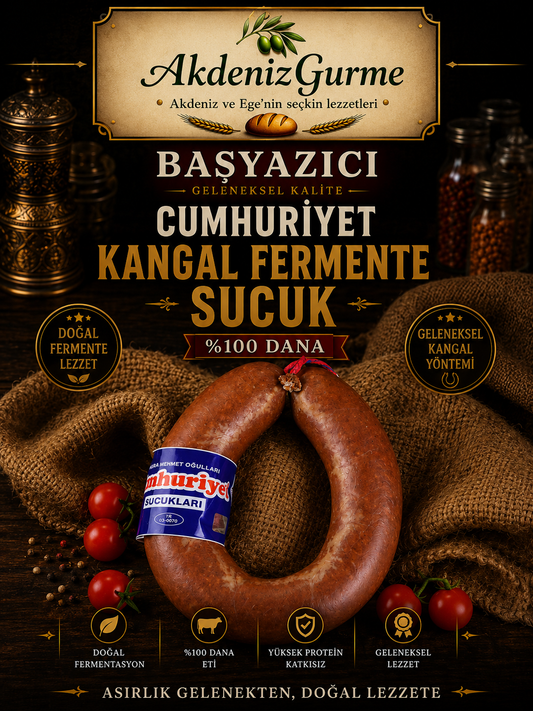 Cumhuriyet Kangal Fermente Sucuk %100 Dana 500 g e