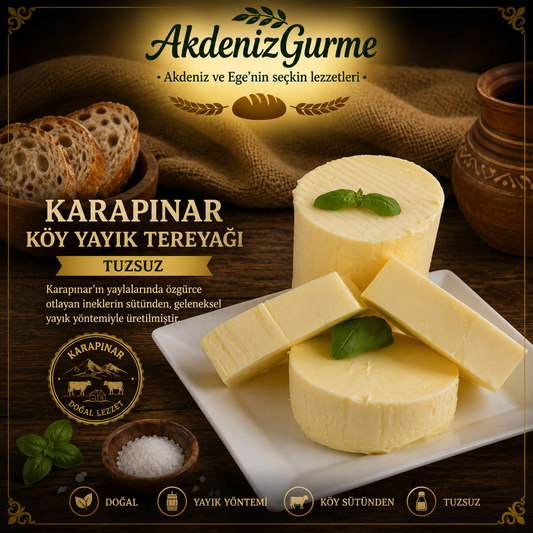 Karapınar Köy Yayık Tereyağı Tuzsuz 250 g e