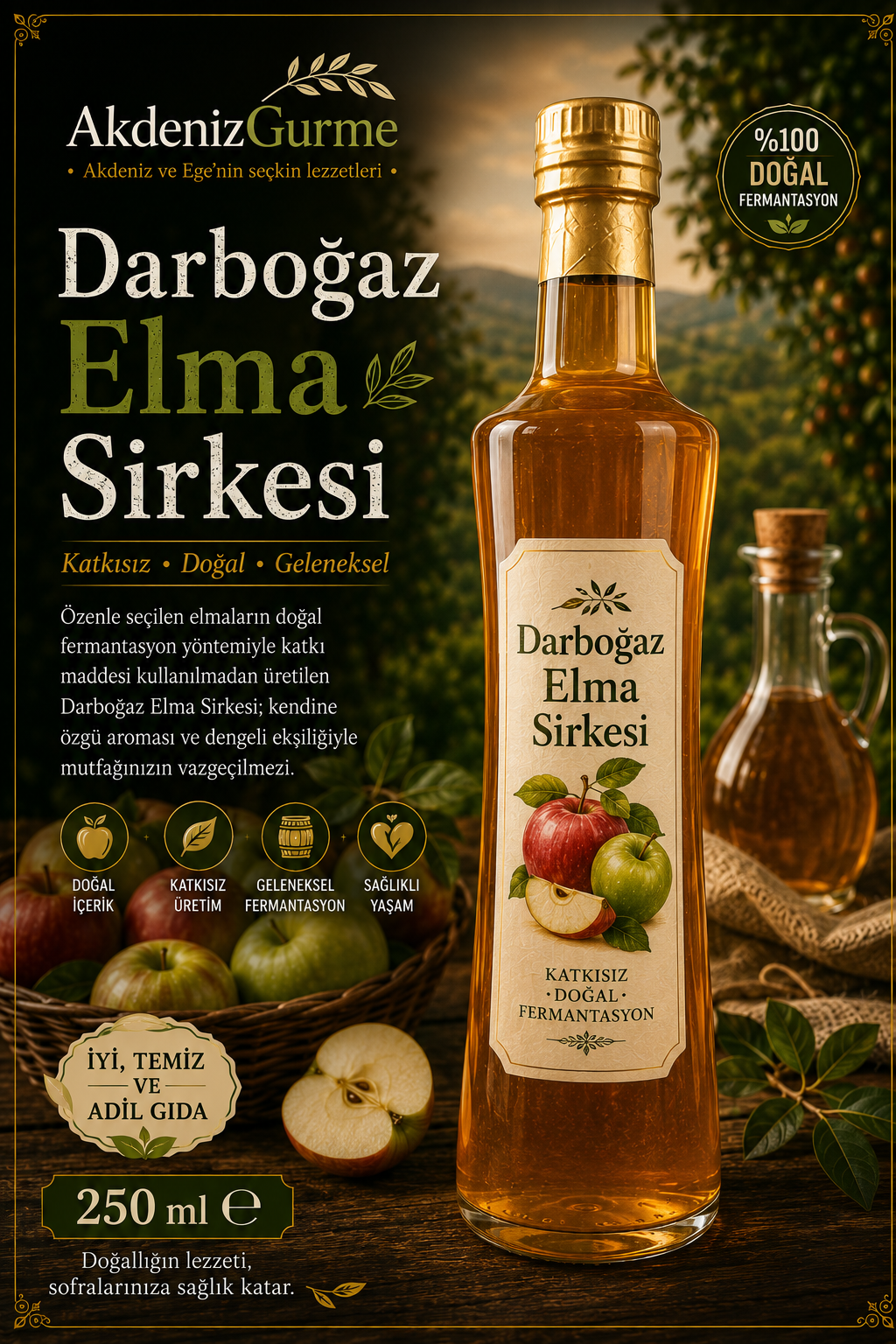 Darboğaz Elma Sirkesi 250 ml e