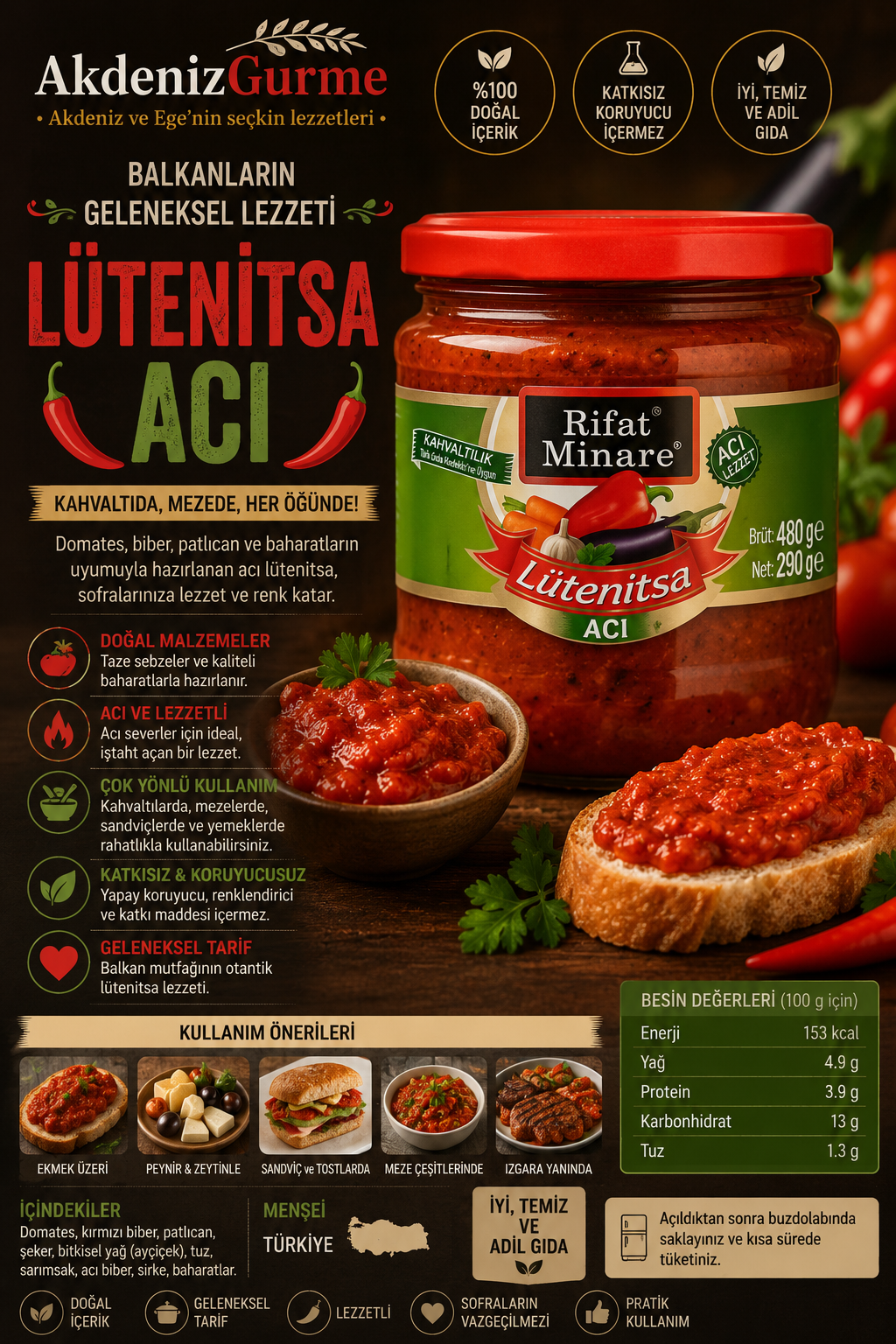 Rifat Minare Lütenitsa Acı 290 g e