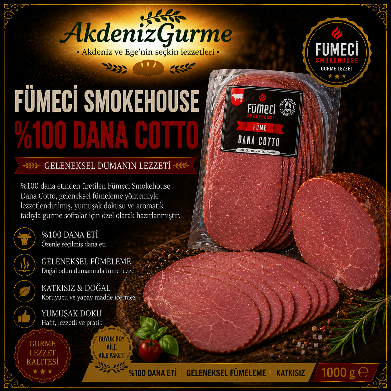Fümeci Smokehouse %100 Dana Cotto 1000 g e