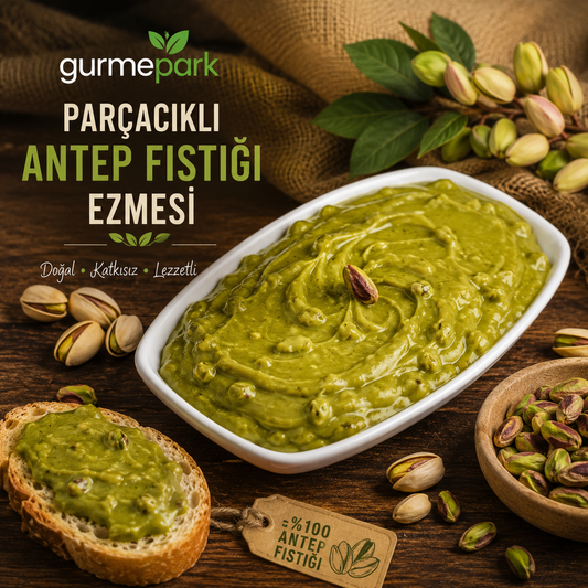 Gurmepark Parçacıklı Antep Fıstığı Ezmesi Dökme 250 g e