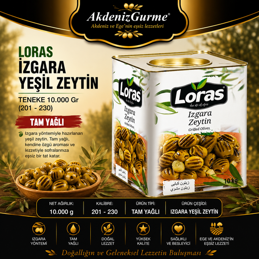 LORAS IZGARA YEŞİL ZEYTİN TENEKE 10.000 Gr (201 - 230)