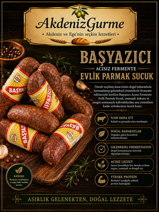 Başyazıcı Acısız Fermente Evlik Parmak Sucuk 1000 g e