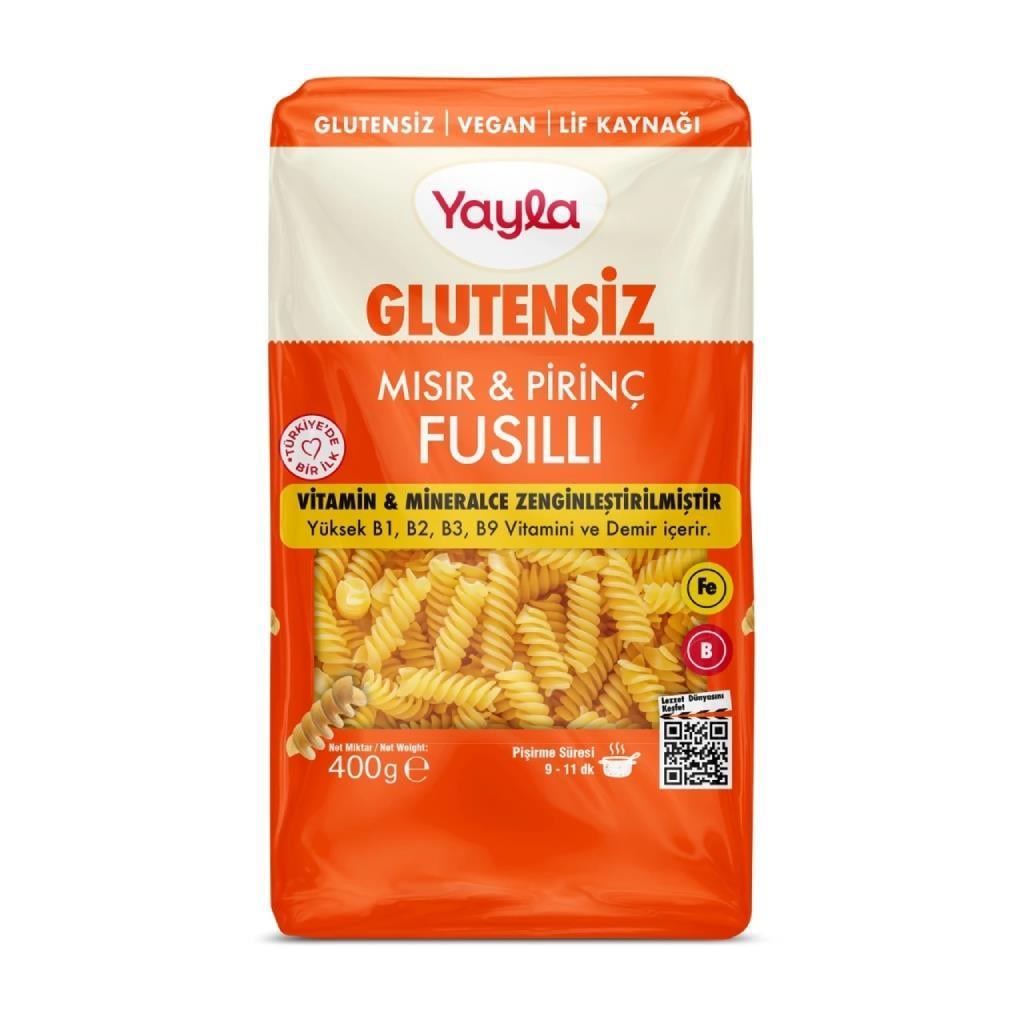 Yayla Glutensiz Mısır ve Pirinç Fusilli Makarna 400 g e
