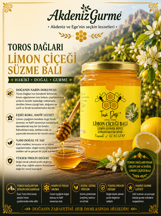 Toros Dağları Limon Çiçeği Süzme Balı Gurme 400 g e
