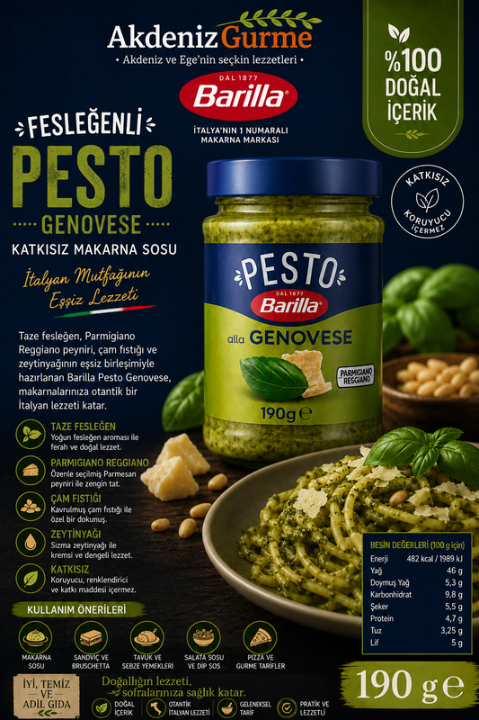 Barilla Fesleğenli Pesto Genovese Katkısız Makarna Sosu 190 g e