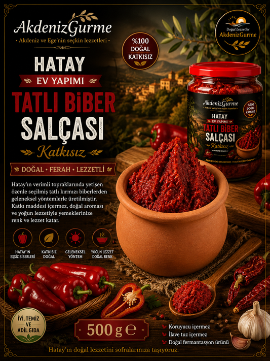Hatay Ev Yapımı Tatlı Biber Salçası Katkısız 500 g e