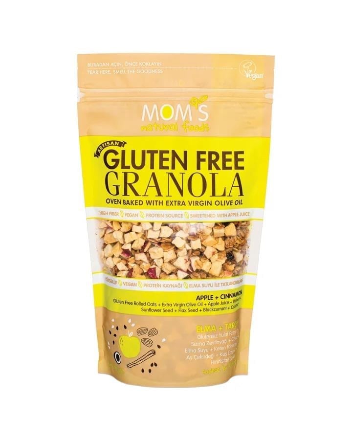 Mom's Natural Foods Glutensiz Granola Elma+Tarçın 300 g e