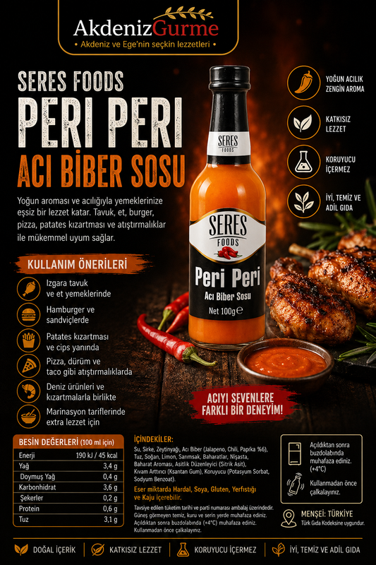 Seres Foods Peri Peri Acı Biber Sosu 100 ml e
