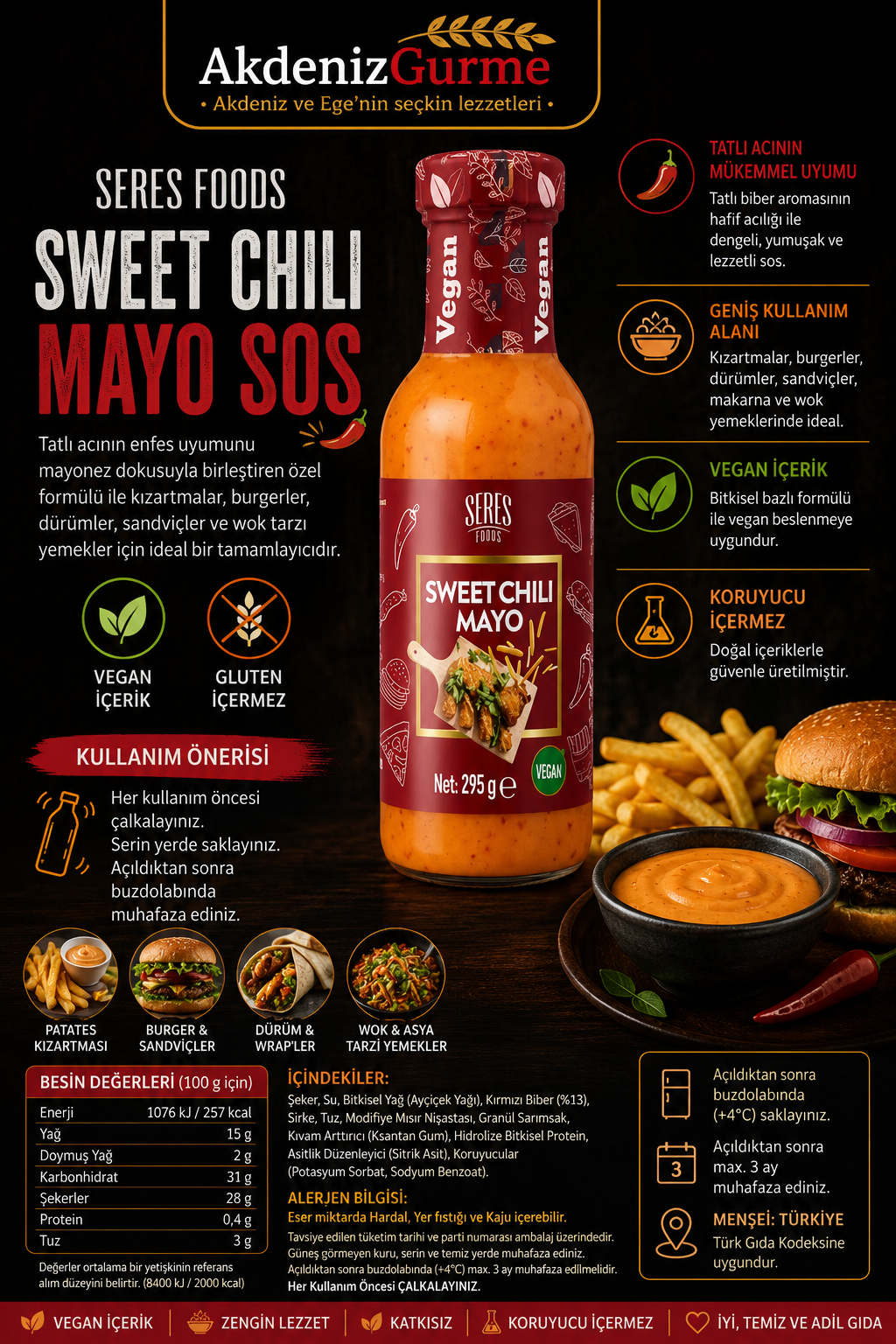 Seres Foods Sweet Chili Mayo Sos 295 g e