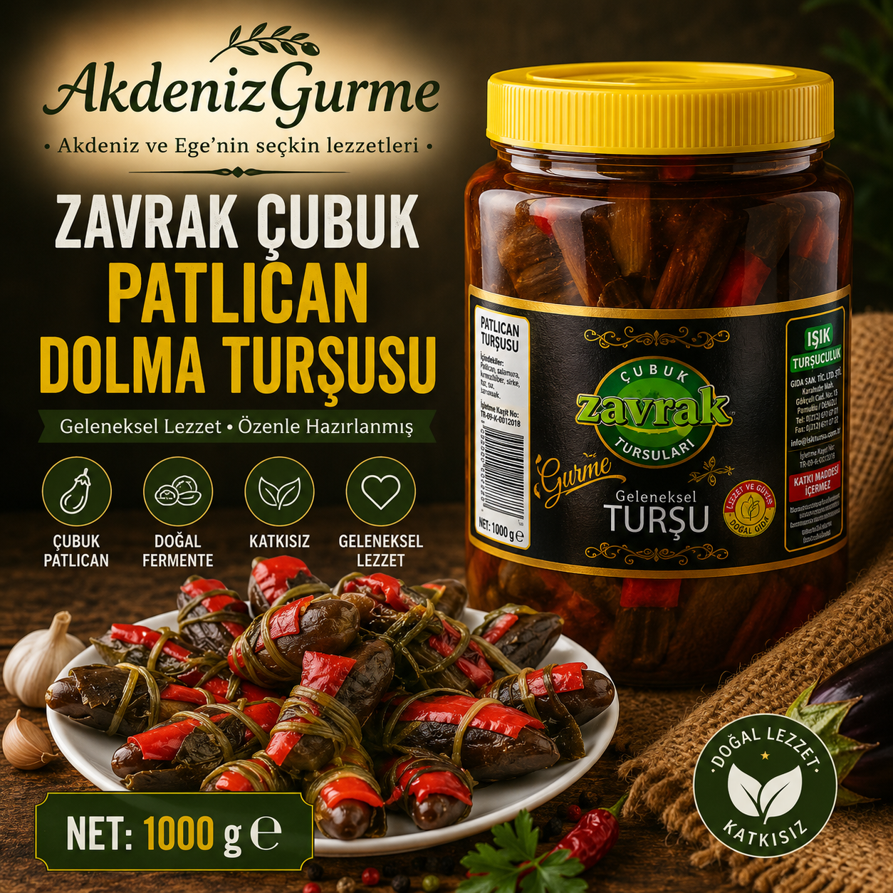 Zavrak Patlıcan Dolma Turşusu 1000 g e