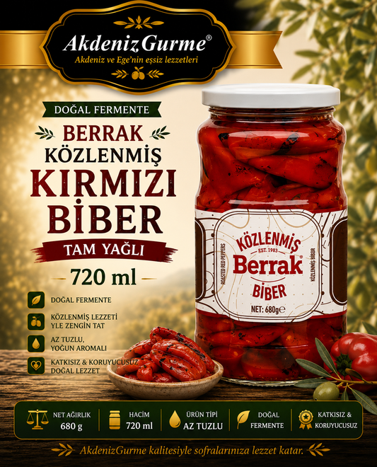 Berrak Közlenmiş Kırmızı Biber 720 ml