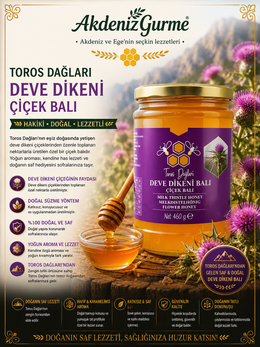 Toros Dağları Deve Dikeni Çiçek Balı 860 g e